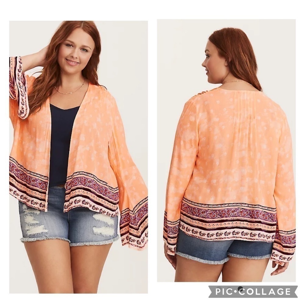 Torrid Border Print Gauze Kimono